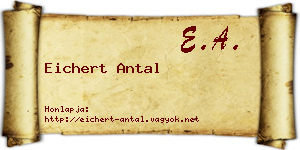 Eichert Antal névjegykártya